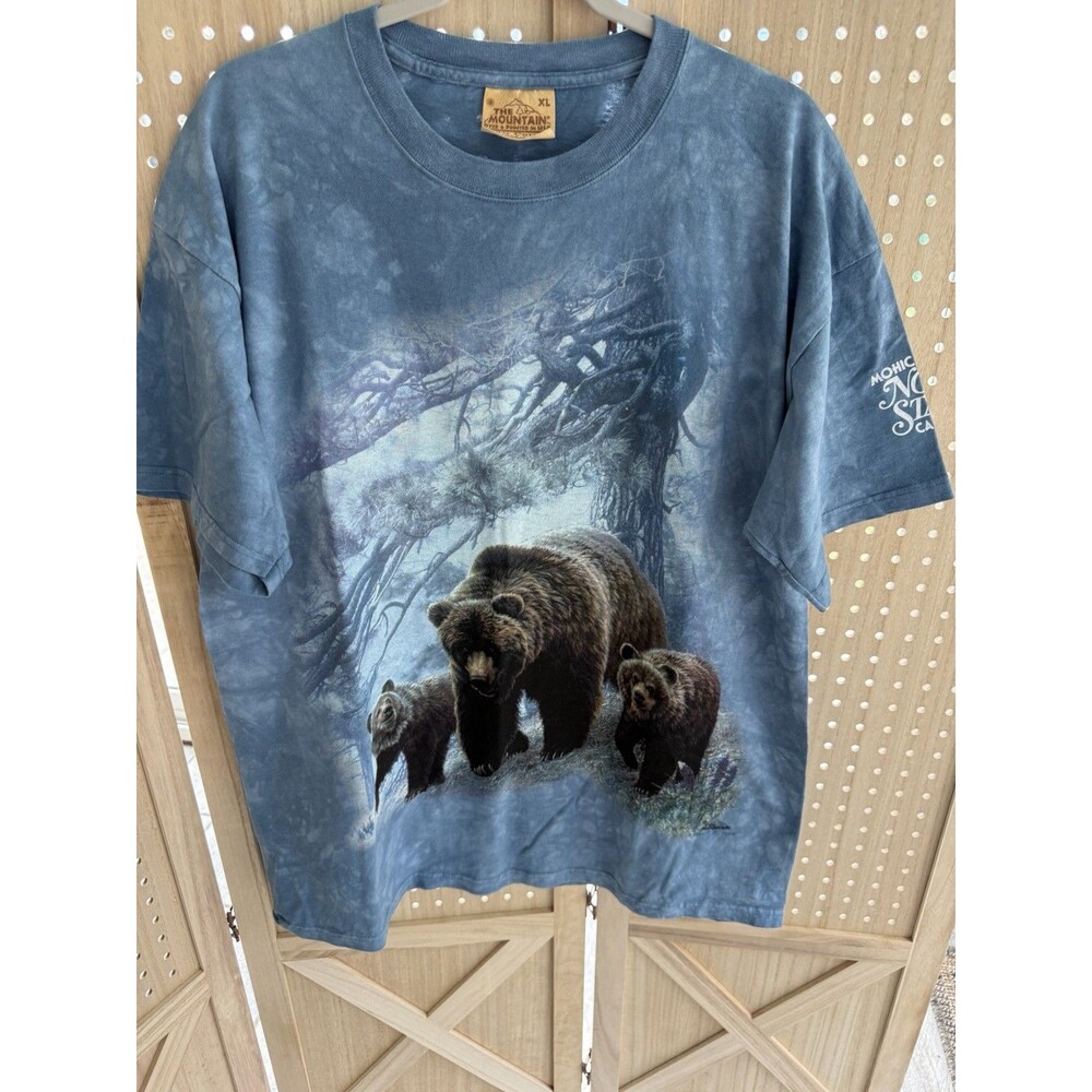 Vintage 90s The Mountain Grizzly Bear Tie Dye T Shirt XL USA Wildlife Branded